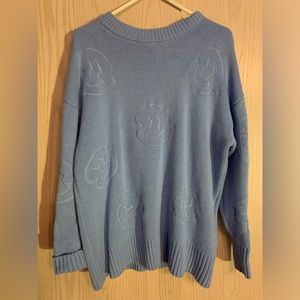 Oversize blue smile sweater